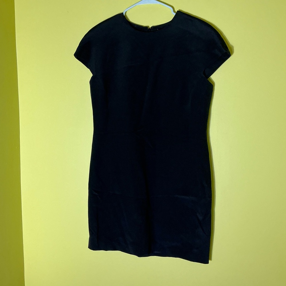Vintage Worth 80s 90s Silk Black Mini Dress - Picture 1 of 5